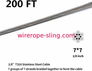 Т316 нержавеющая сталь 1/8" веревочка провода воздушных судн для кабеля прокладывая рельсы наборы 200 ФТ