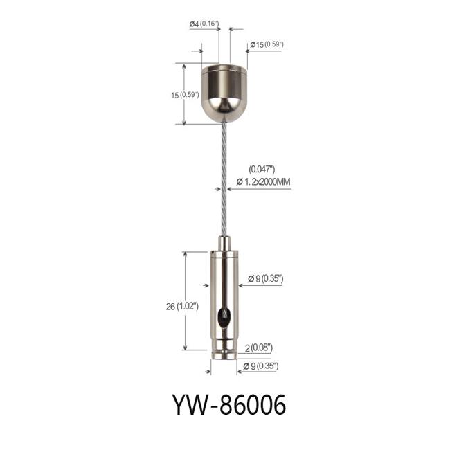 1.2mm Suspended Cable Lighting System Nickel Plated лифчикss YW86006 0