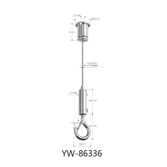 Lighting Fitting Wire Suspension Kit With аdjustable Gripper Hook YW86336 5