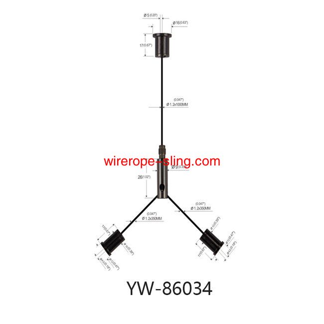 светодиодный панельный фонарь проволочный кабель подвеска комплект латунь черный y разъем YW86034