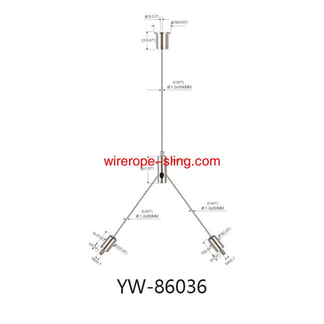 светодиодный панельный фонарь проволочный кабель подвеска комплект латунь черный y разъем YW86034