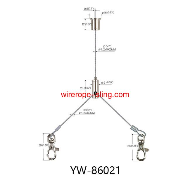 система освещения кабеля подвески с тремя отверстиями латуни, когтями крюка YW86019