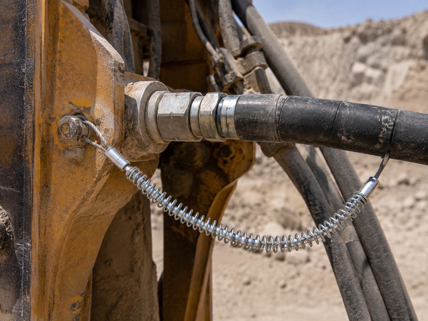 Mining гидравлический шланг удерживающий шланг installed on heavy equipment hose connection Mining гидравлический шланг удерживающий шланг installed on heavy equipment hose connection